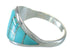 Southwest Turquoise Inlay Silver Ring Size 6-1/2 AX87961